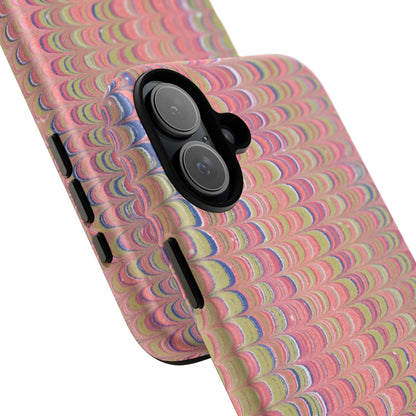 Pink Pastels Feather Marbled Vintage Design iPhone 16 + Samsung + Apple + Google - 2 finishes