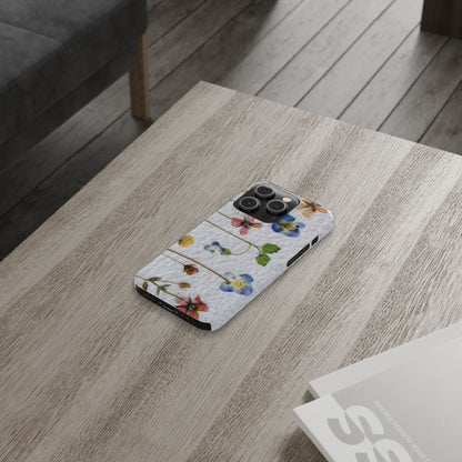 Dried Wild Pink and Purple Flower Image on Paper, Floral Slim Phone Cases, Case-Mate IPHONE16 and all sizes