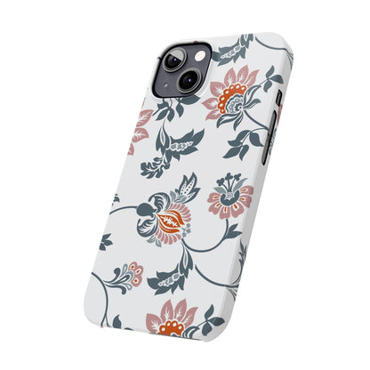 Pink and Green Flower Pattern, Floral Slim Phone Cases, Case-Mate IPHONE16 and all sizes