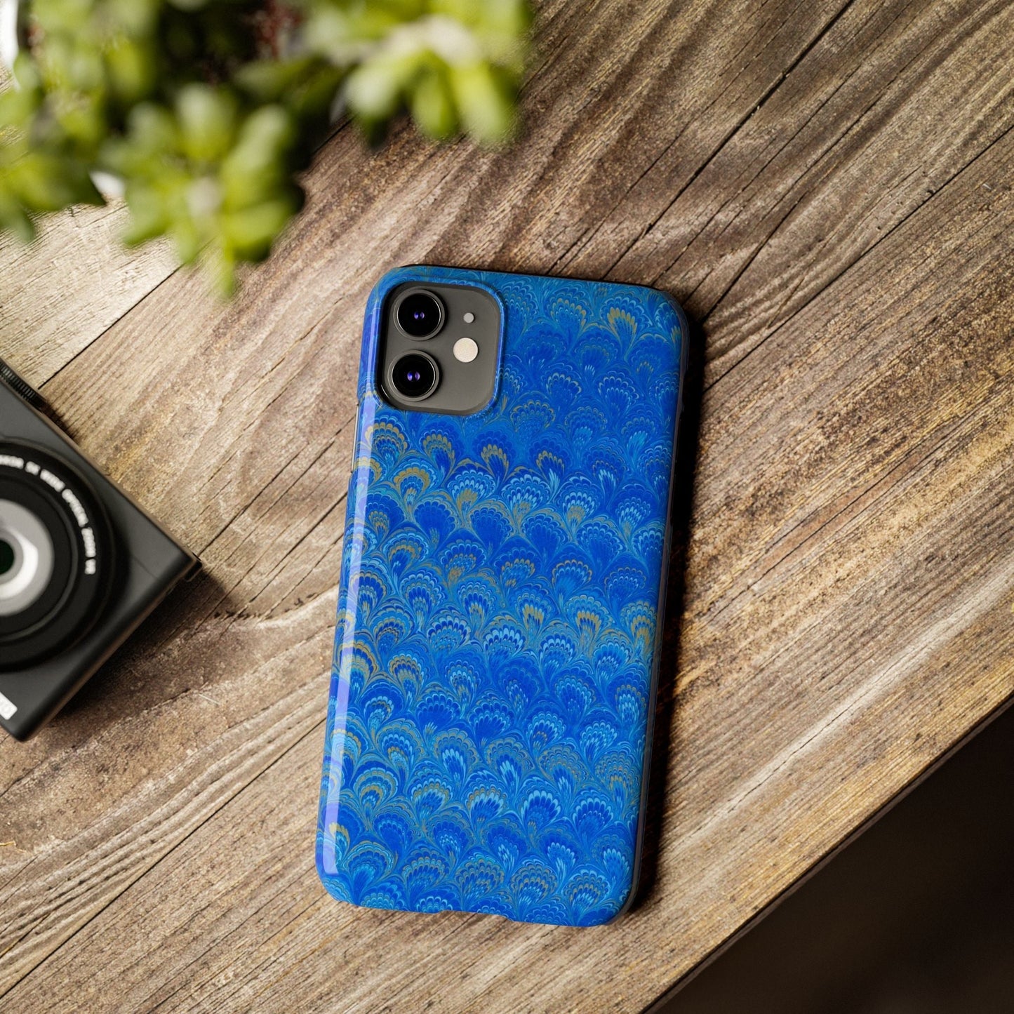Blue Marbled Design, Italy Feather Phone Case, Multi-Color, Slim Phone Cases, Case-Mate IPHONE16 and all sizes