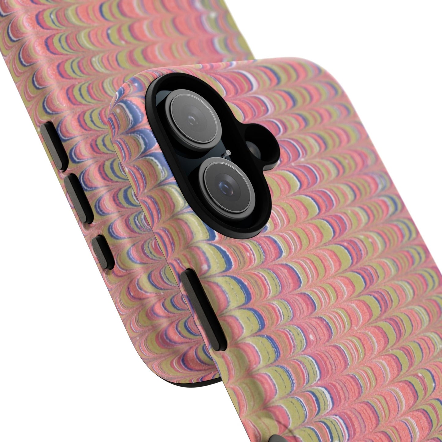 Pink Pastels Feather Marbled Vintage Design iPhone 16 + Samsung + Apple + Google - 2 finishes