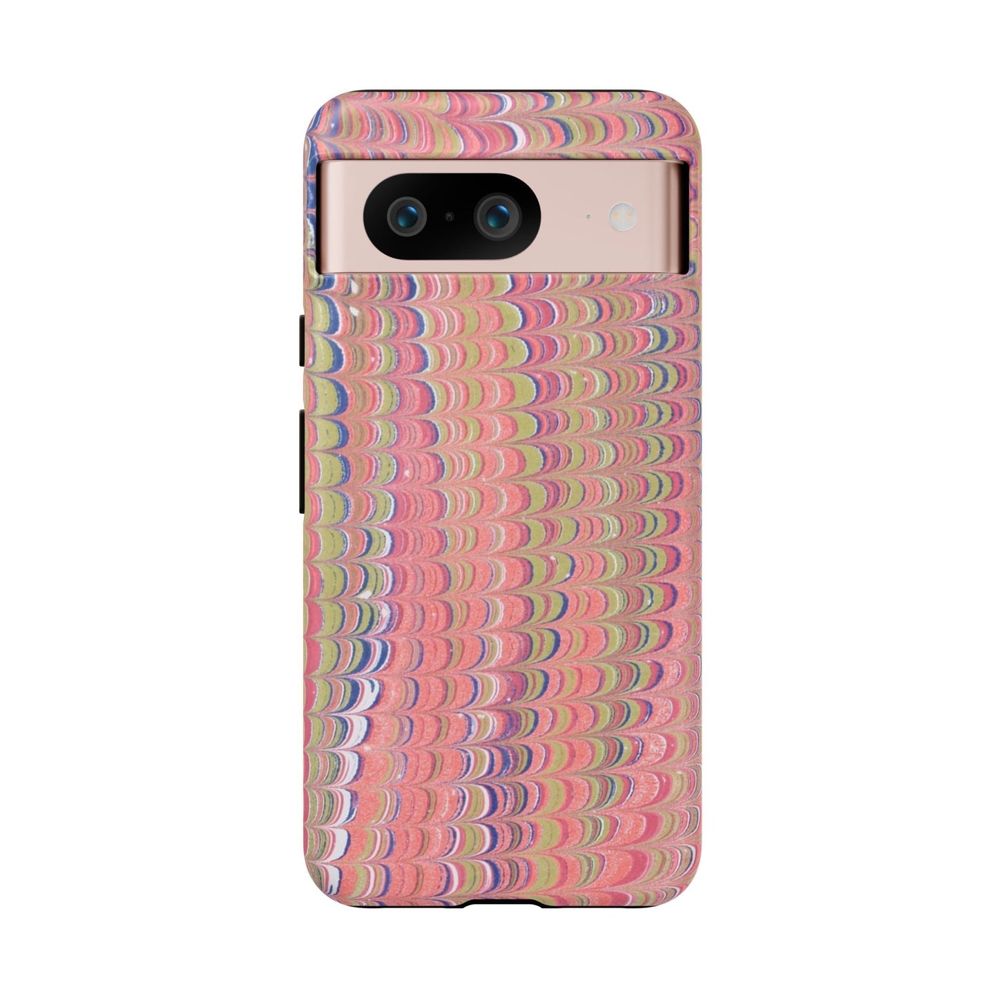 Pink Pastels Feather Marbled Vintage Design iPhone 16 + Samsung + Apple + Google - 2 finishes