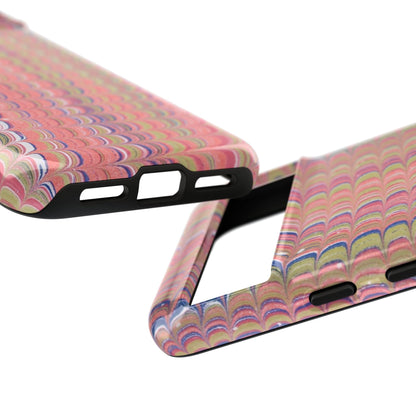 Pink Pastels Feather Marbled Vintage Design iPhone 16 + Samsung + Apple + Google - 2 finishes