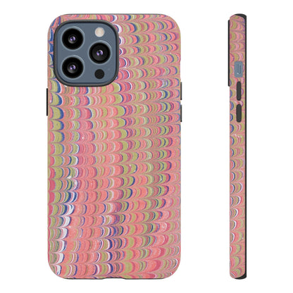 Pink Pastels Feather Marbled Vintage Design iPhone 16 + Samsung + Apple + Google - 2 finishes