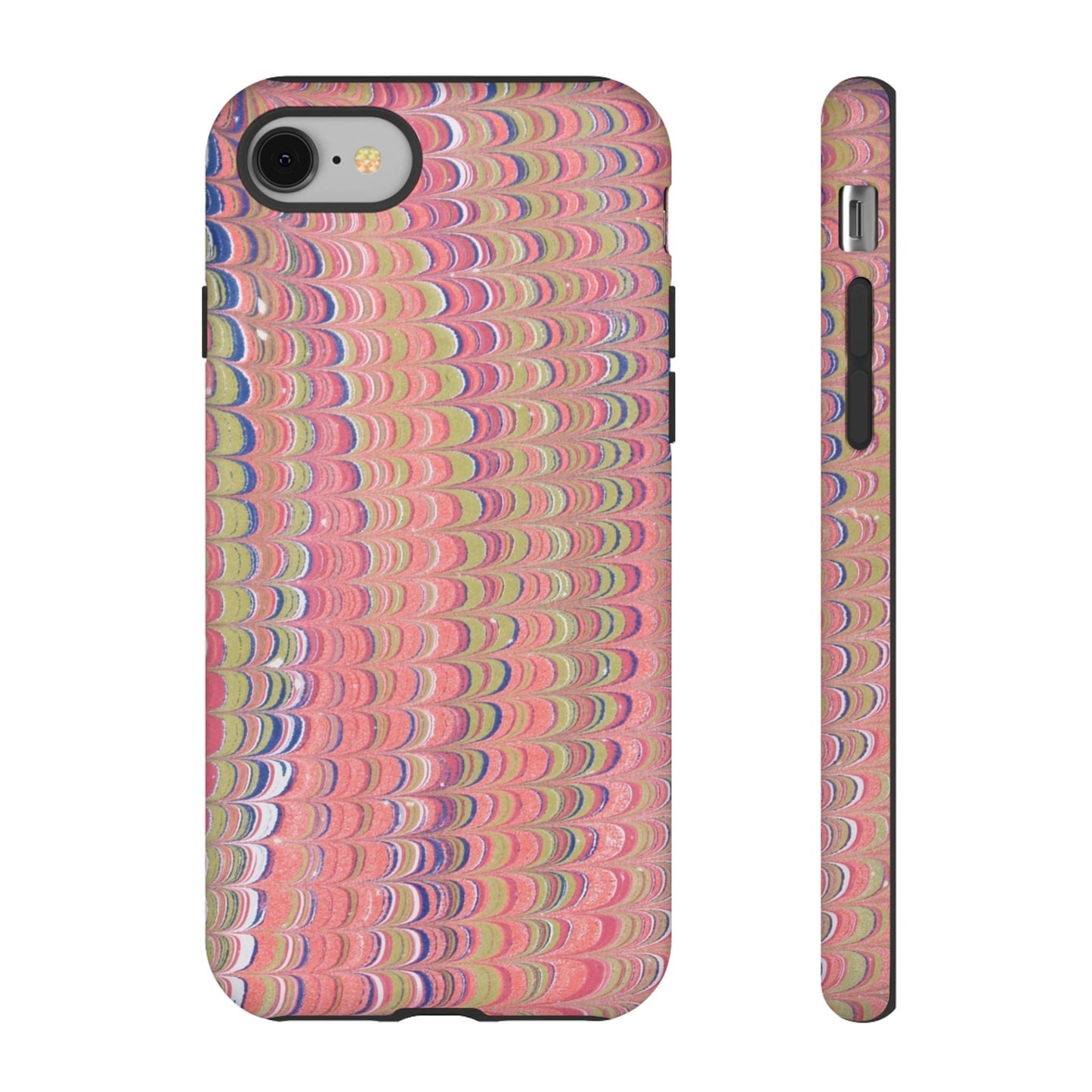 Pink Pastels Feather Marbled Vintage Design iPhone 16 + Samsung + Apple + Google - 2 finishes