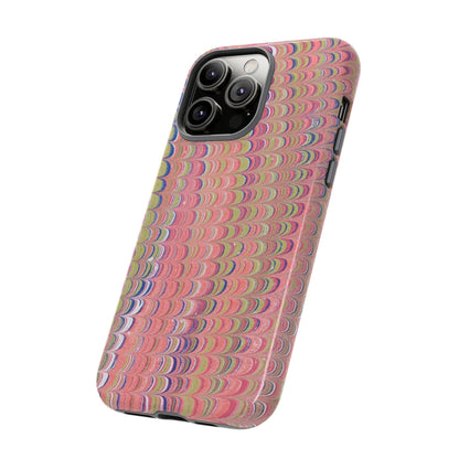 Pink Pastels Feather Marbled Vintage Design iPhone 16 + Samsung + Apple + Google - 2 finishes