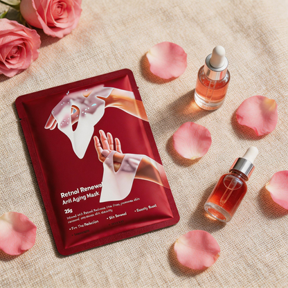 Masque tissu anti-âge au rétinol – Renouvellement de la peau