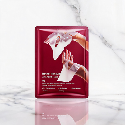 Masque tissu anti-âge au rétinol – Renouvellement de la peau